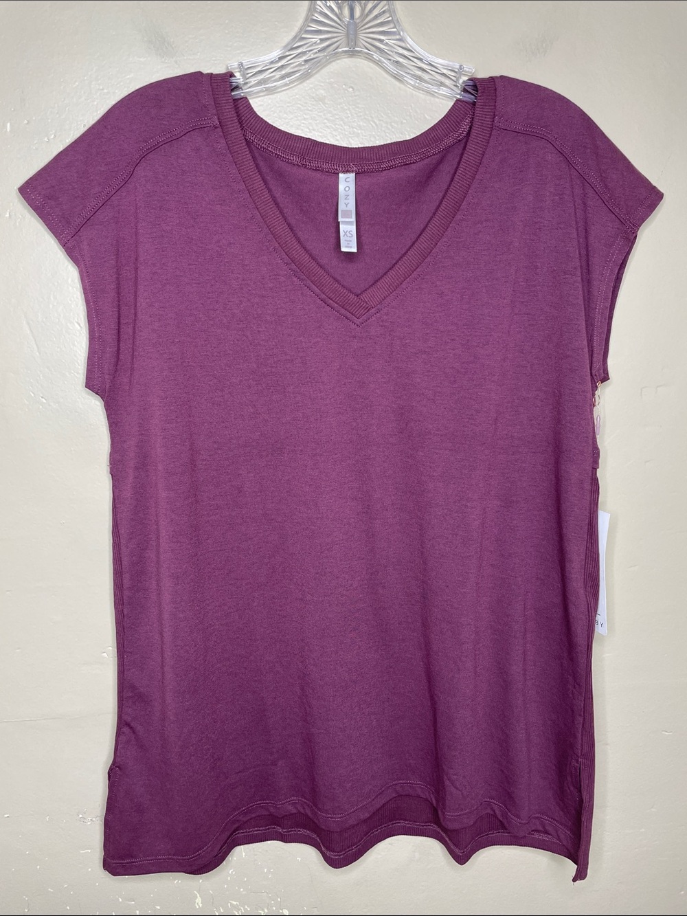COZY by LulaRoe GABBY V-Neck Casual Comfortable Popover Short Sleeve Top NWT XS